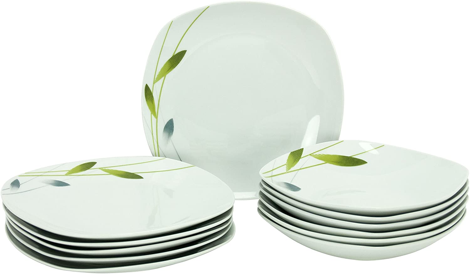 Van Well Serenade 24 Pieces White With Coloured Dinner Set For 12 People