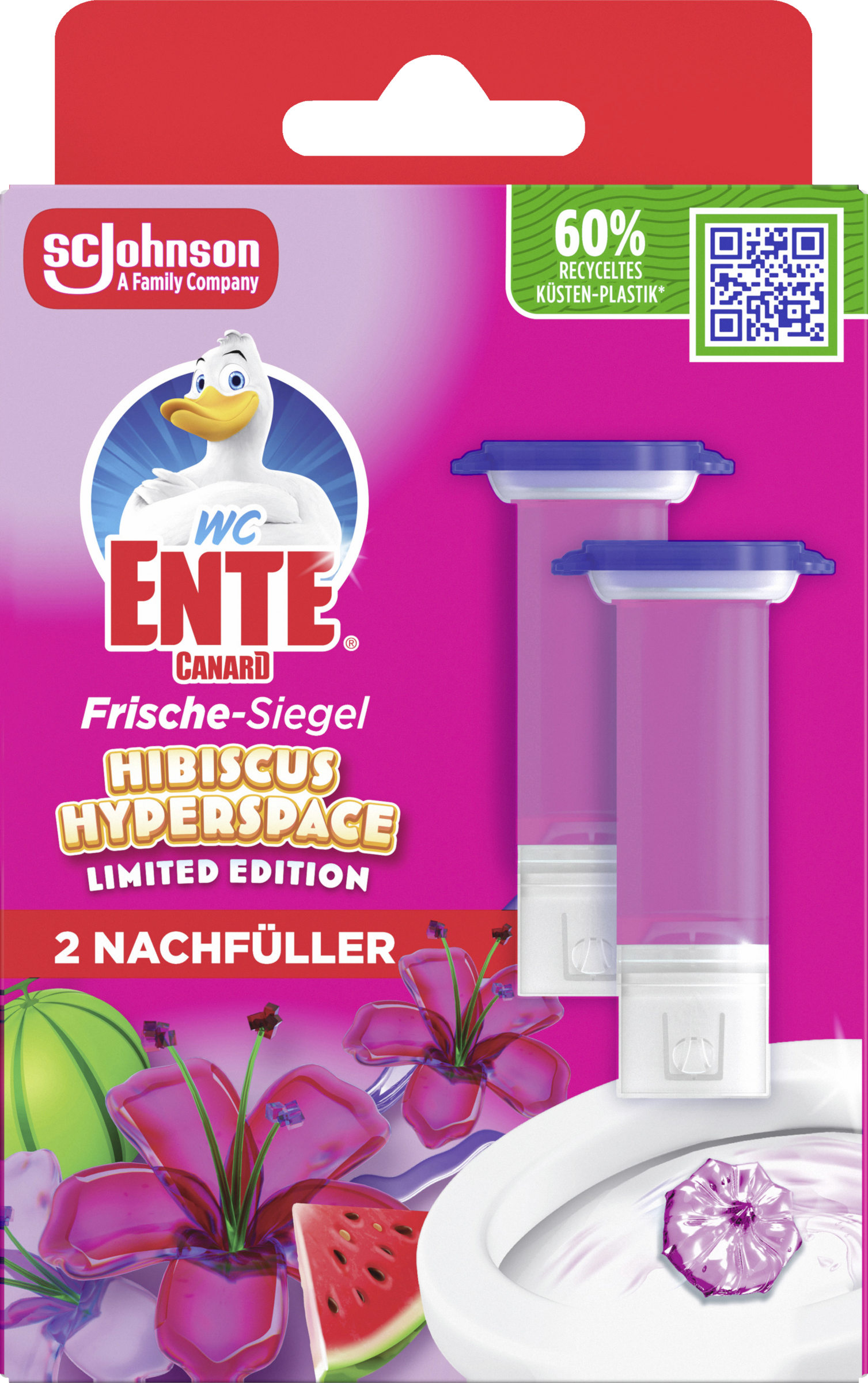 WC-Ente Duck Toilet Fresh Seal Hibiscus Refill, 72 ml
