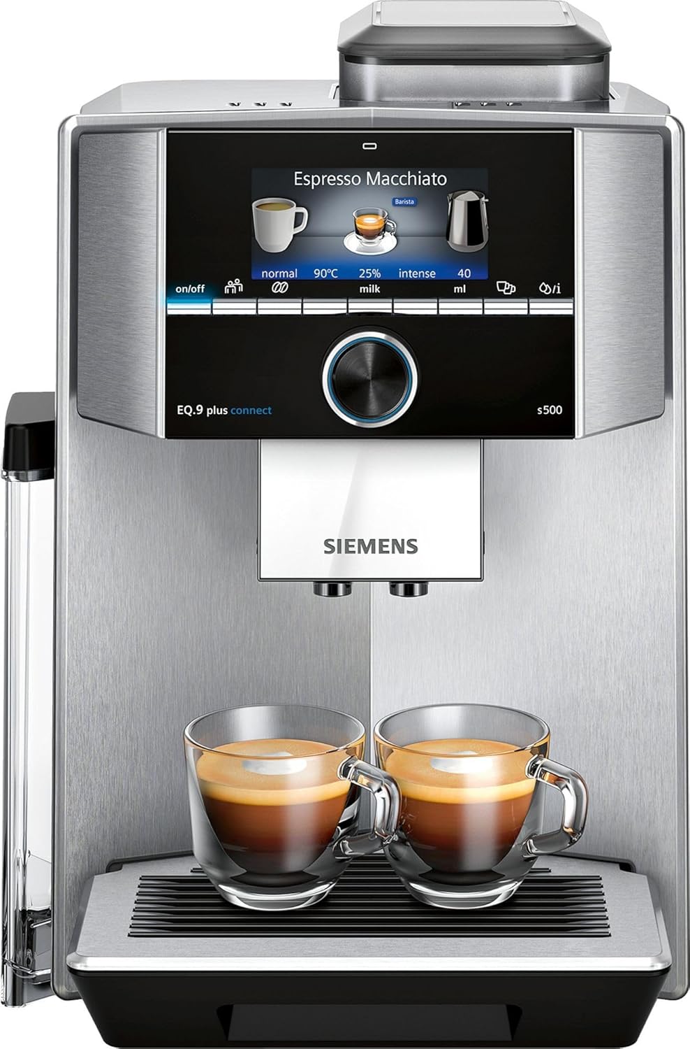 Siemens EQ.9 – Fully Automatic Coffee Machine with Touch Screen – Allows You to Prepare Two Cups at the Same Time – iAroma System and Aroma DoubleShot