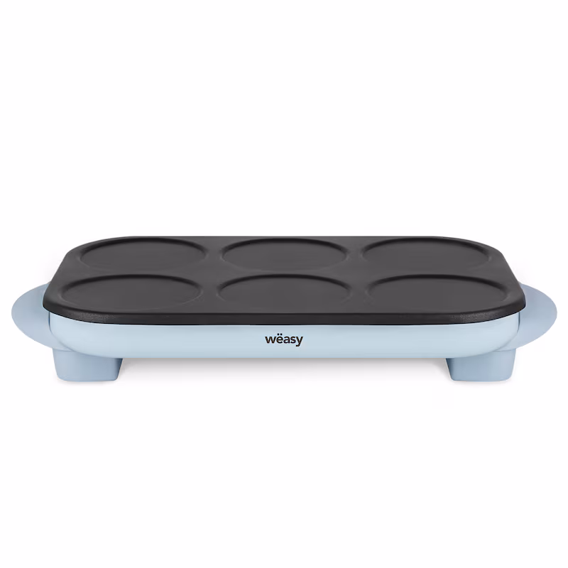 Wëasy GOO60 Party Crepe Maker / 6 Mini Crepes or Pancakes / 11.5 cm Diameter / up to 240°C / including 6 batter spreaders / 1500 W / black