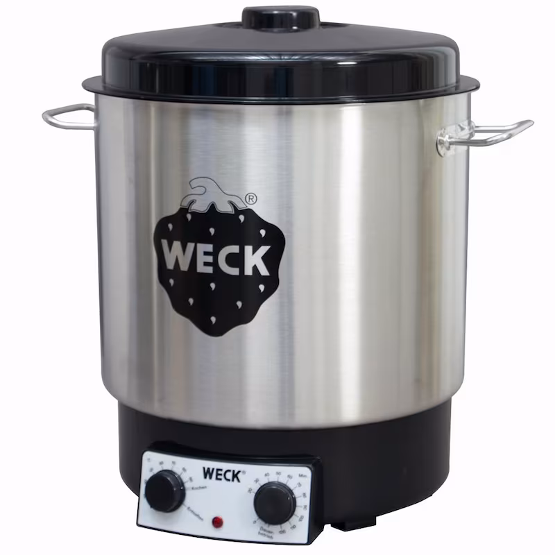 WECK stainless steel 18/10 preserving kettle with clock