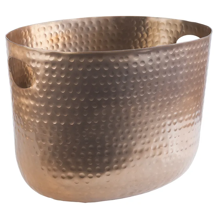 Wine/champagne cooler, 30 x 23.5 cm, H: 23 cm, aluminum, copper look, hammered surface