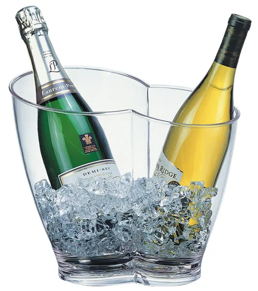 Wine / Champagne cooler 30.5 x 21.5 cm, H: 26 cm, MS, crystal clear, I: 4 ltr.