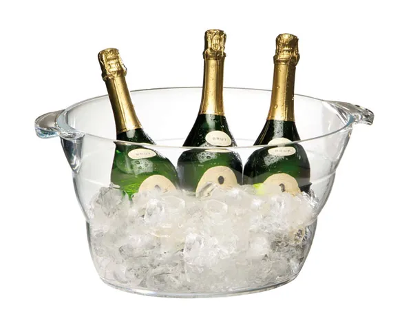 Wine / Champagne cooler 47 x 28 cm, H: 23 cm, acrylic, crystal clear, I: 10 ltr.