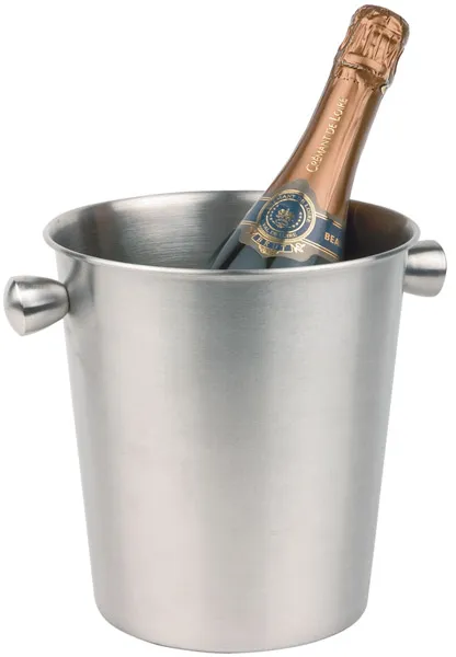 Wine/champagne cooler D: 20 cm, H: 20.5 cm, stainless steel, matt polished, base D:: 15 cm, I: 4 ltr.
