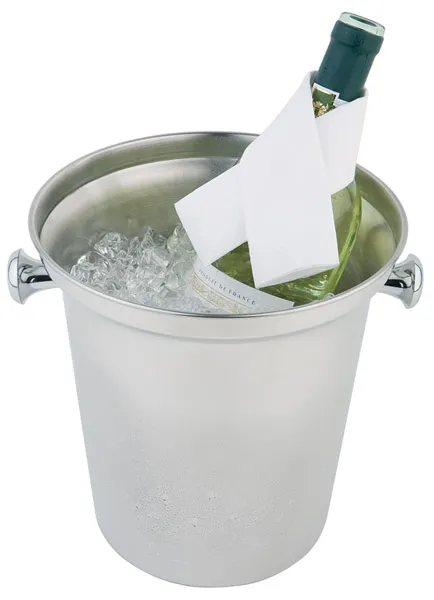 Wine/champagne cooler, diameter: 21.5 cm, height: 22 cm, polished stainless steel, matte interior, sturdy rolled rim