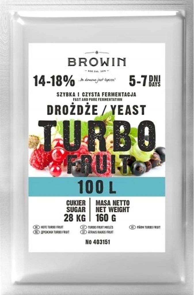 Browin Wine distiller's yeast Turbo Fruit 100 l 500g