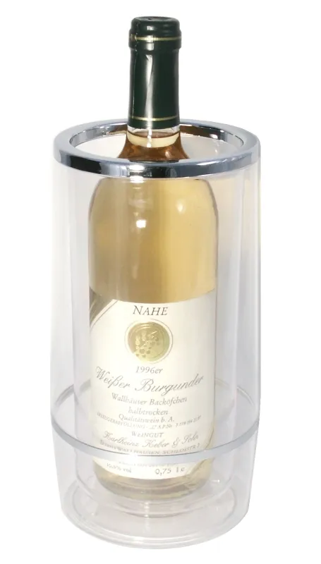 Wine cooler, double-walled, acrylic glass, D: 9.5 cm, H: 23 cm