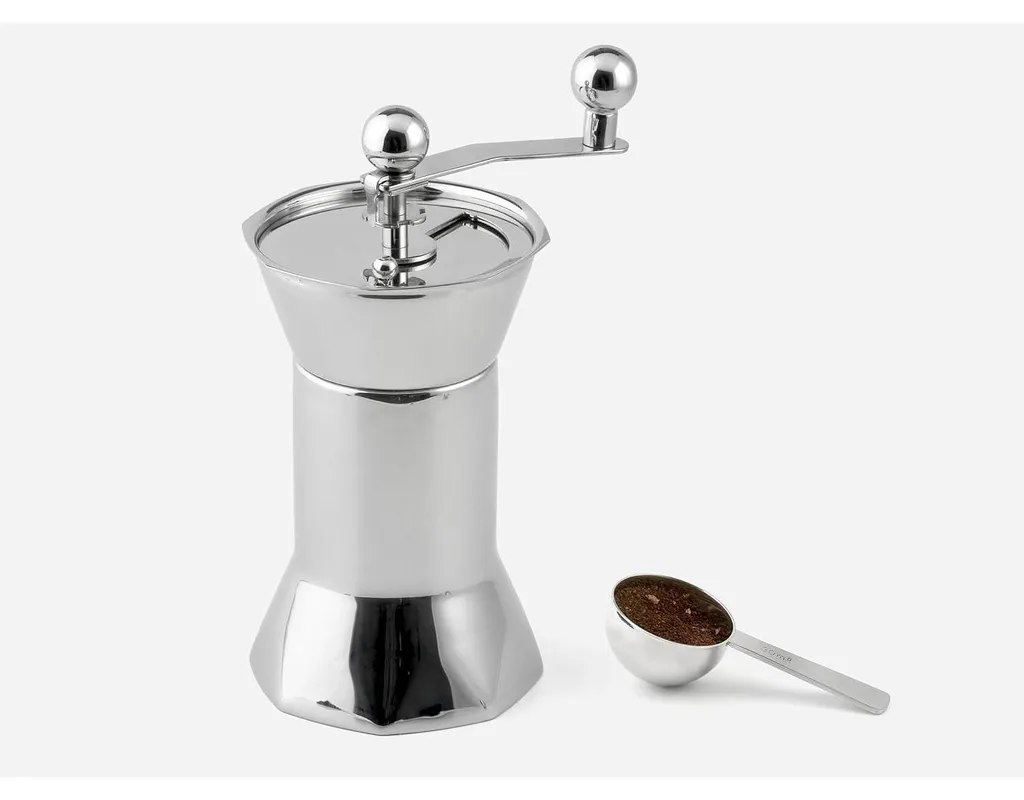 Karl Weis Weis coffee grinder with measuring spoon, stainless steel, silver, 10 x 10 x 21 cm