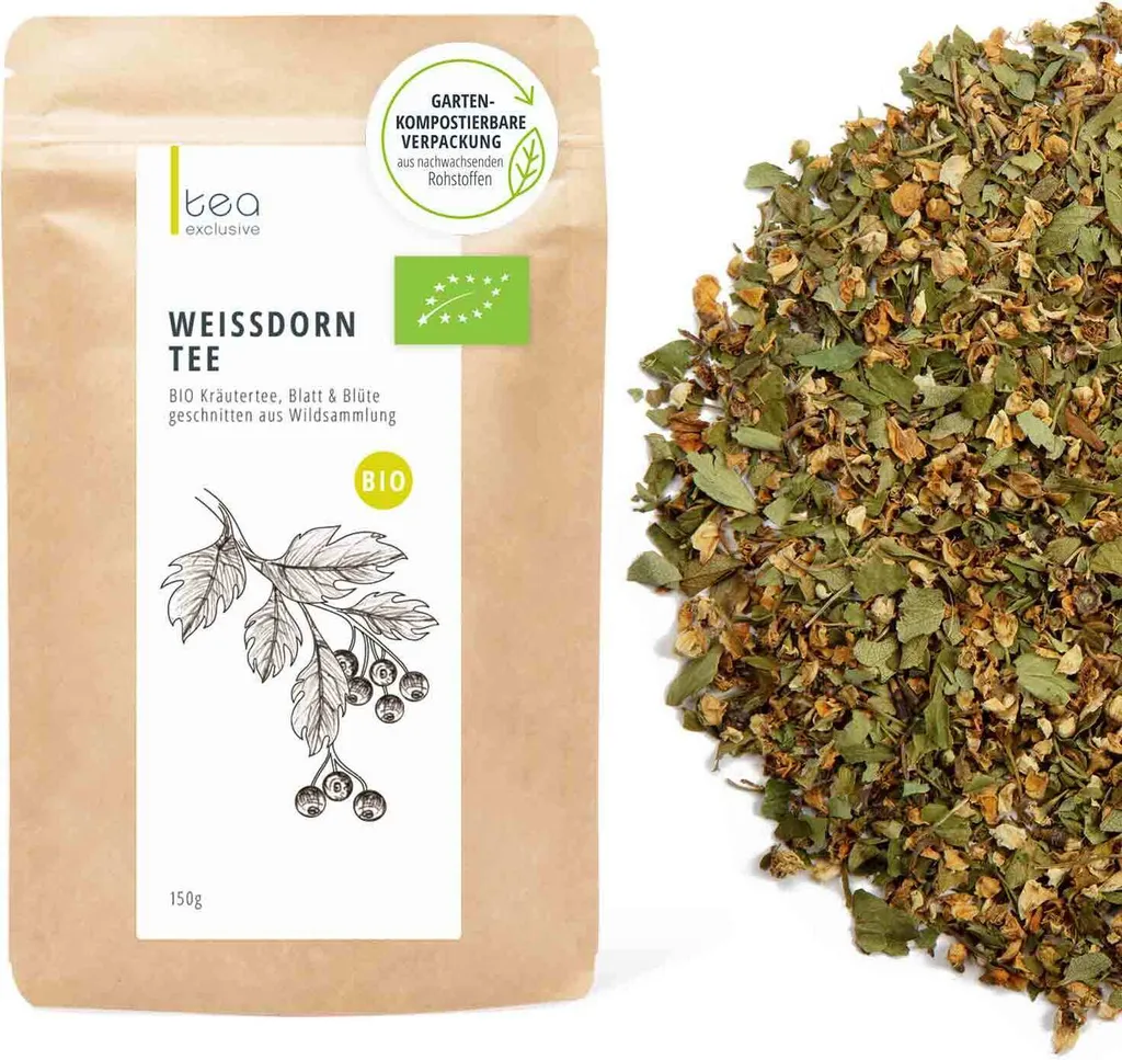 tea exclusive Hawthorn tea, leaf and flower, wild harvested, organic, 150g