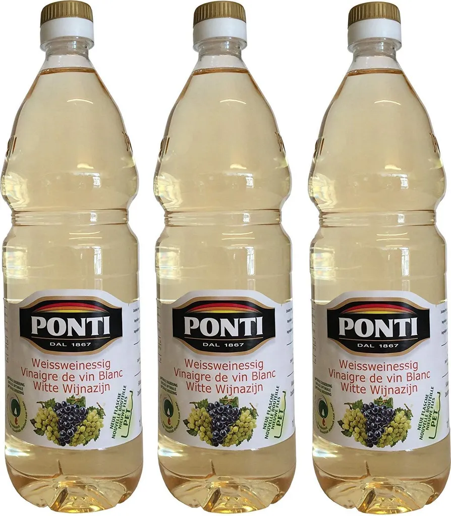 Weißweinessig PONTI (3 X 1000ml) in PET Flasche - Classic White Wine Vinegar