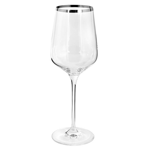 White wine glass Platinum with platinum rim from Fink