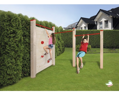 Weka Tabaluga horizontal bar and climbing station made of natural wood