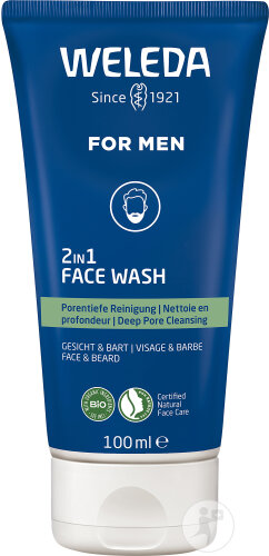 Weleda Men 2in1 Face Wash Pore Deep Cleansing Face And Bard Bio Tube 100ml
