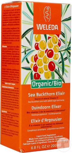 Weleda Sea Buckthorn Elixir Organic Dietary Supplement Bottle 200ml
