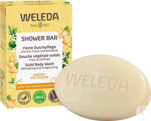 Weleda Shower Bar Gember + Petit Grain Solid Shower Care 75g