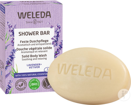 Weleda Shower Bar Lavender + Vetiver Solid Shower Care 75g