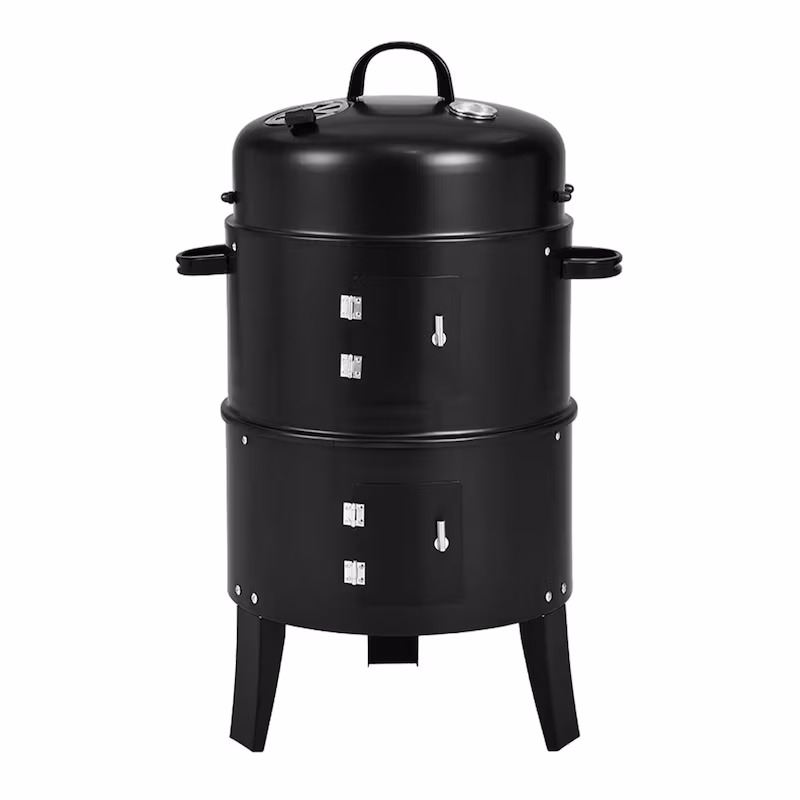 WellHome - BBQ Smoker Ø40x78cm with 2 grill racks and thermometer