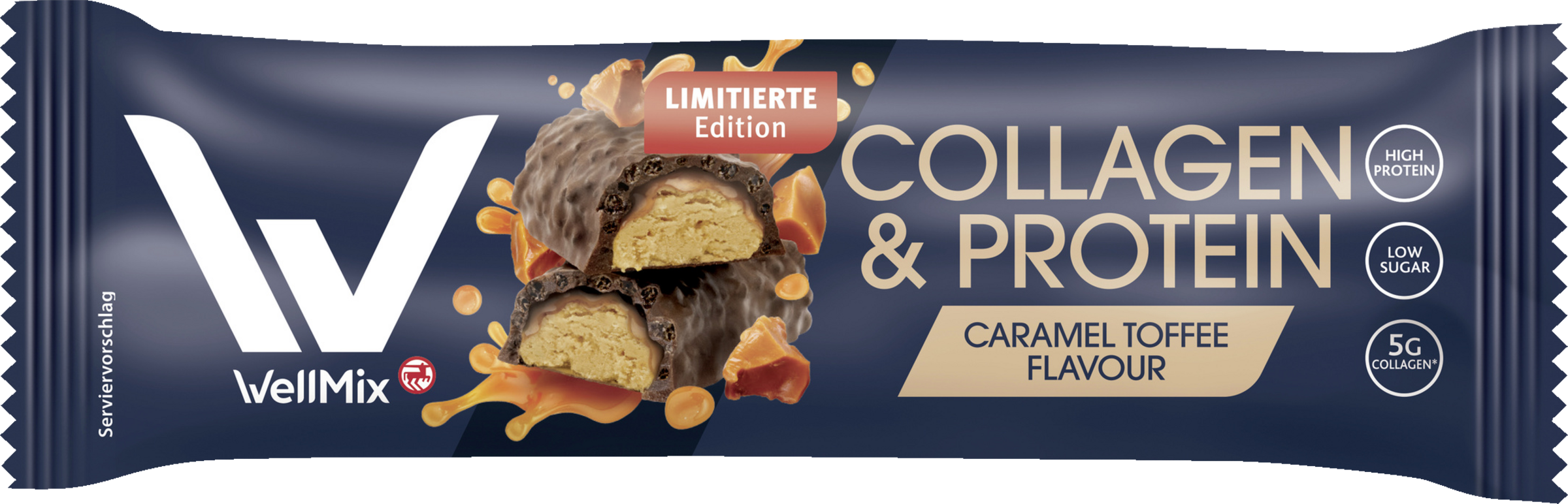 WellMix Collagen & Protein Bar Caramel Toffee Flavor 40g