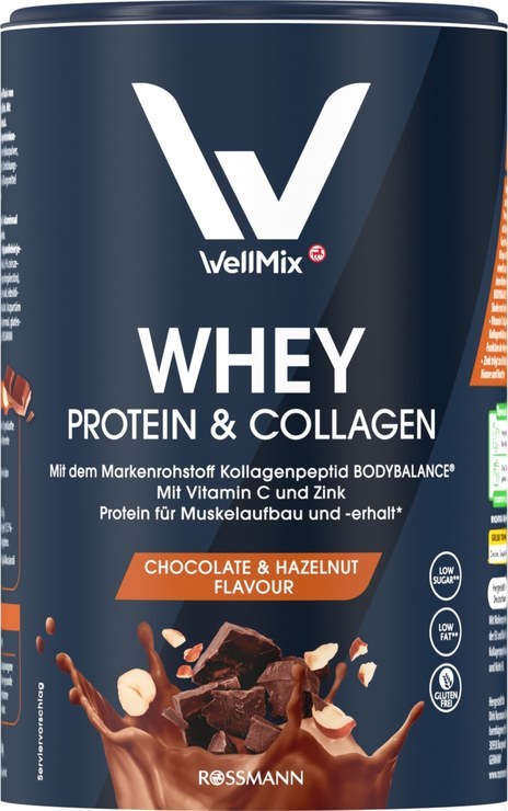 WellMix Protein Powder with Collagen Whey Protein & Collagen Chocolate & Hazelnut Flavour