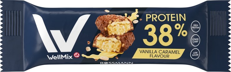 WellMix protein bar Vanilla Caramel Flavor