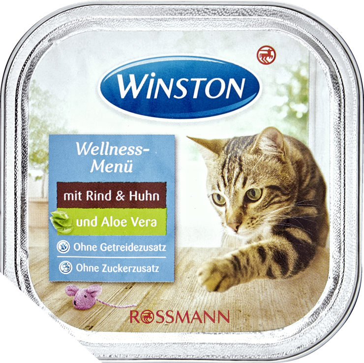 Winston Wellness menu with beef & chicken and aloe vera