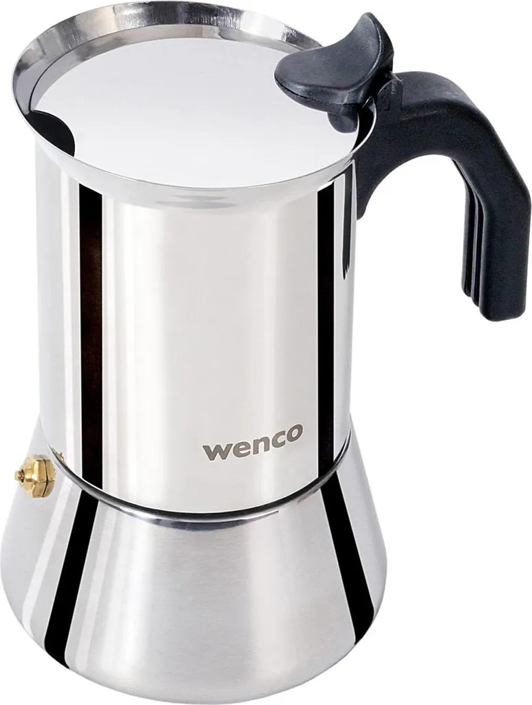 Wenco Premium Espresso Maker, 4 cups, 500 ml, Suitable for all hob types including induction, Stainless steel moka pot