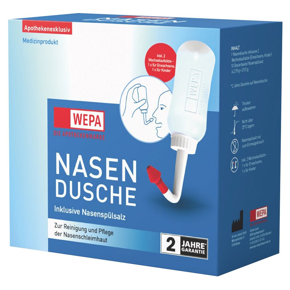 WEPA nasal rinsing jug with 10 x 2.95 g nasal rinsing salt