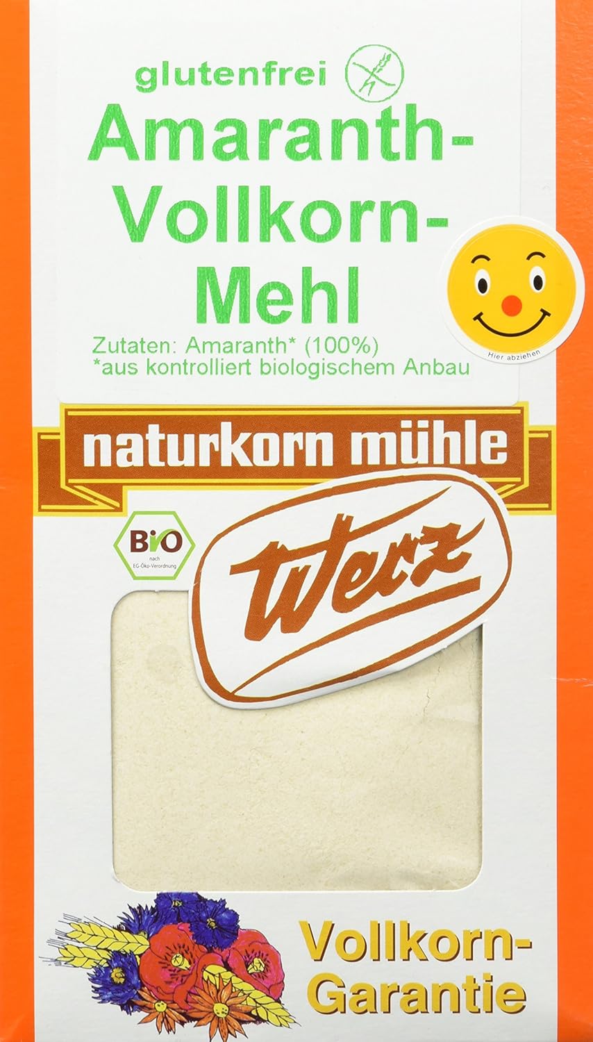 Werz Amaranth Whole Grain Flour Gluten-Free, Pack of 1 (1 x 500 g Box) - Organic
