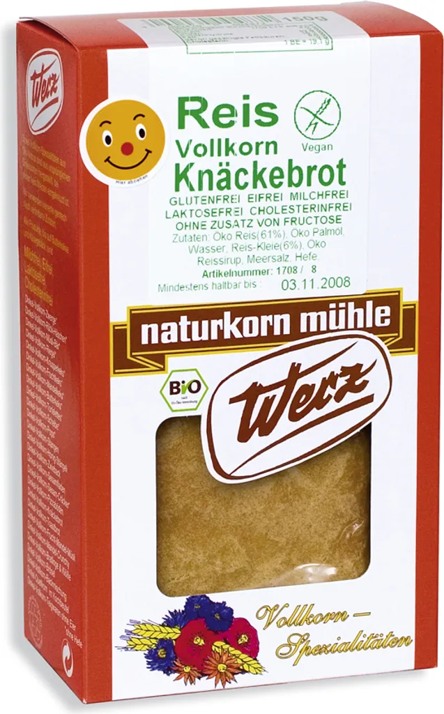 naturkorn mühle Werz Werz Rice Crispbread with Seeds Gluten-Free -- 150g
