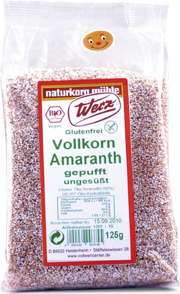 naturkorn mühle Werz Werz Wholegrain Amaranth puffed gluten-free -- 125g