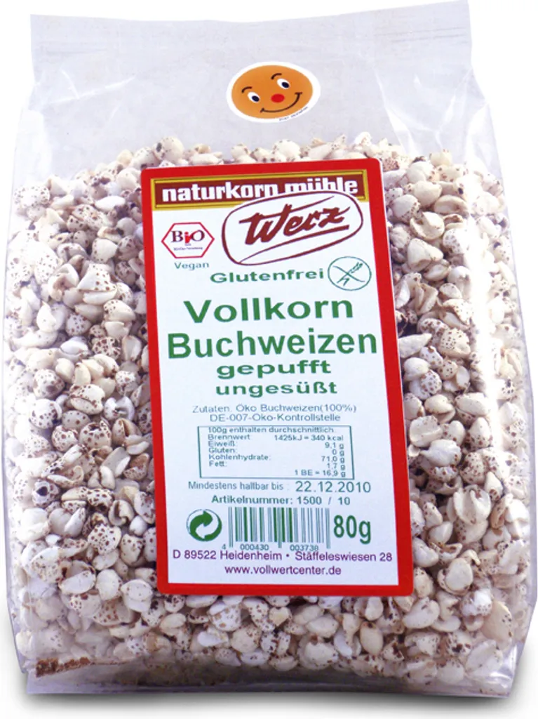 naturkorn mühle Werz Werz Wholegrain puffed buckwheat gluten-free -- 80g