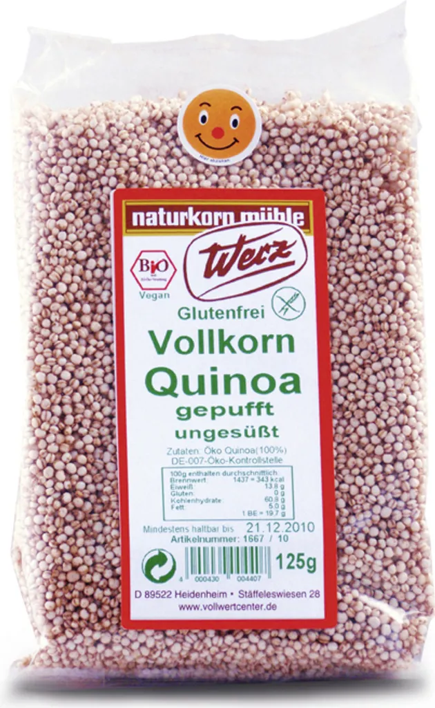 naturkorn mühle Werz Werz Whole Grain Quinoa Puffed Gluten-Free -- 125g