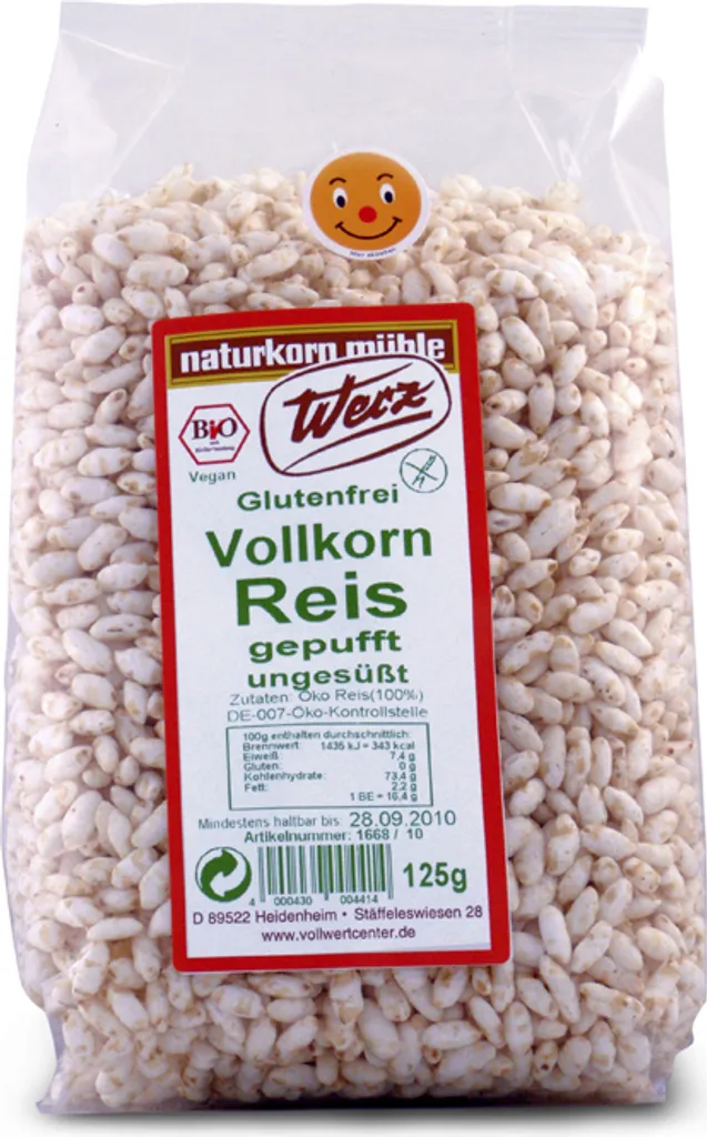 naturkorn mühle Werz Werz Wholegrain Rice Puffed Gluten-Free -- 125g