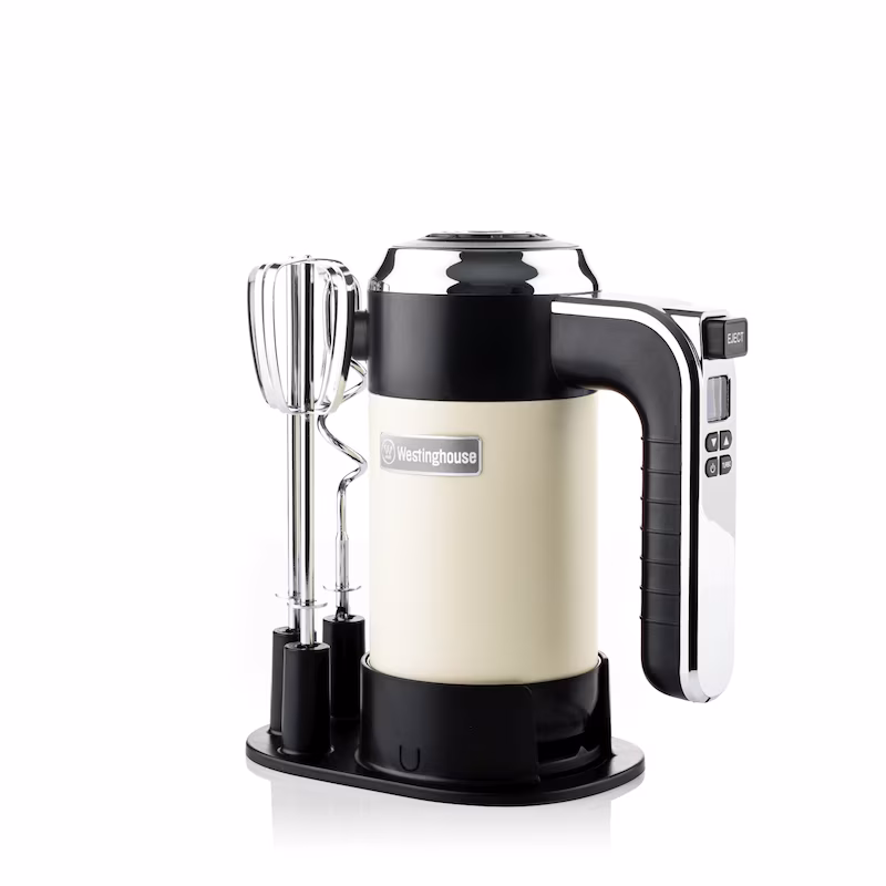 Westinghouse Retro Series Hand Mixer, 350 Watts, 6 Speed ​​Settings, Cream White
