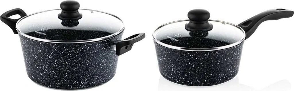 Westinghouse Black Marble frying pan set (frying pan ø 24 cm + saucepan ø 18 cm) - suitable for induction and all other heat sources