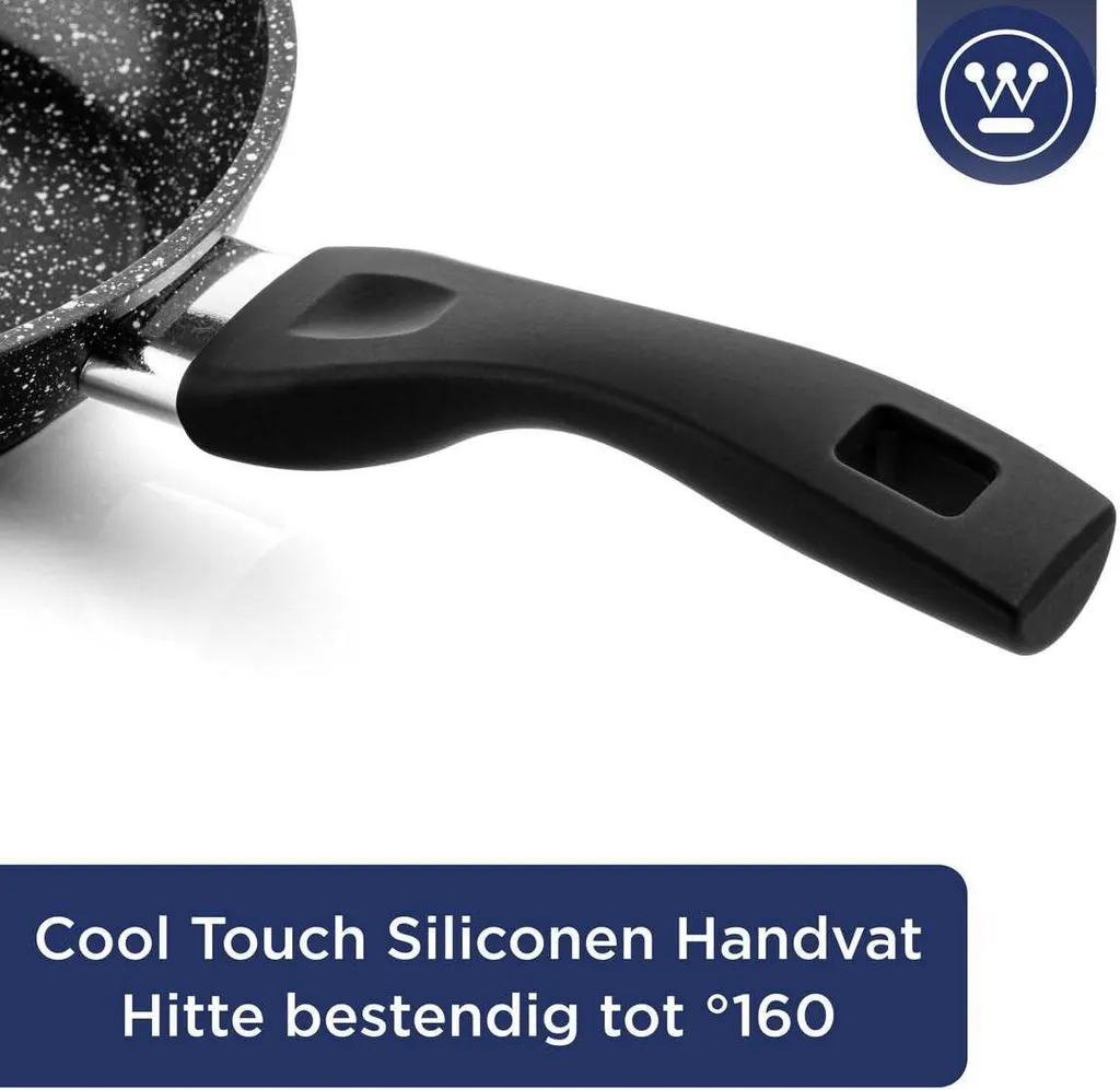 Westinghouse Black Marble Pan Set (Grill Pan 28 cm + Wok Pan ø 30 cm) - Induction and all other heat sources