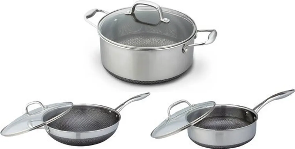 Westinghouse Black Signature Pan Set (Saucepan + Frying Pan ø 24 cm + Wok Pan ø 32 cm) - Induction and all other heat sources