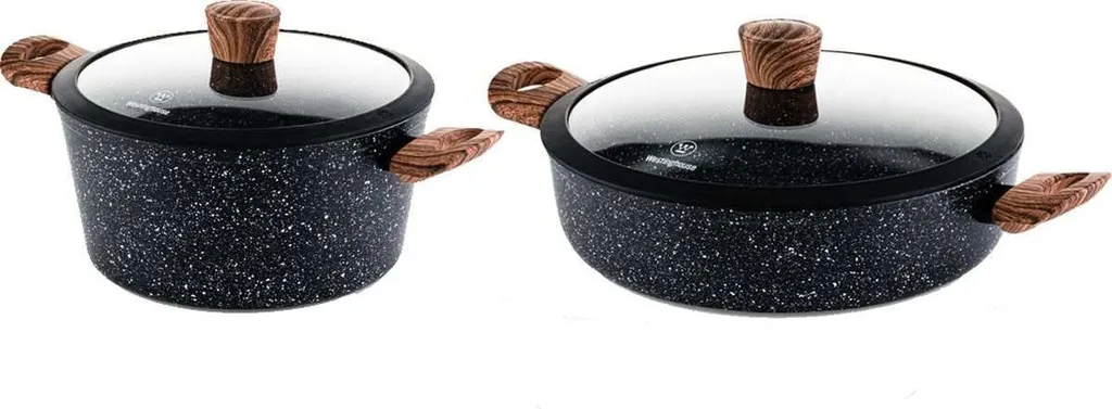 Westinghouse Marble Wood frying pan set (frying pan + frying pan) ø 28 cm - suitable for induction and all other heat sources