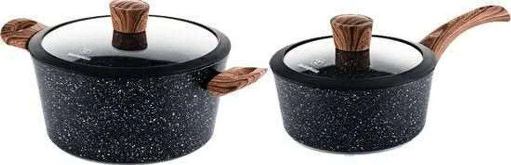 Westinghouse Marble Wood frying pan set (frying pan ø 24 cm + saucepan ø 18 cm) - suitable for induction and all other heat sources