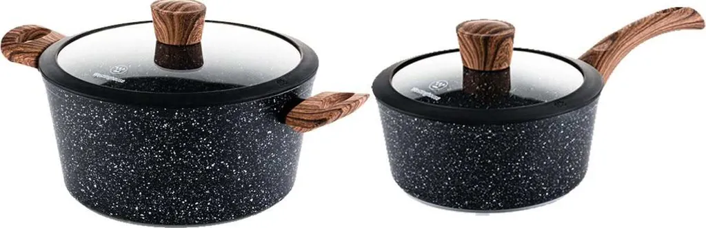 Westinghouse Marble Wood frying pan set (frying pan ø 28 cm + saucepan ø 20 cm) - suitable for induction and all other heat sources