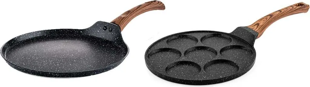 Westinghouse Marble Wood pancake pan set, ø 26 and 28 cm - suitable for induction and all other heat sources