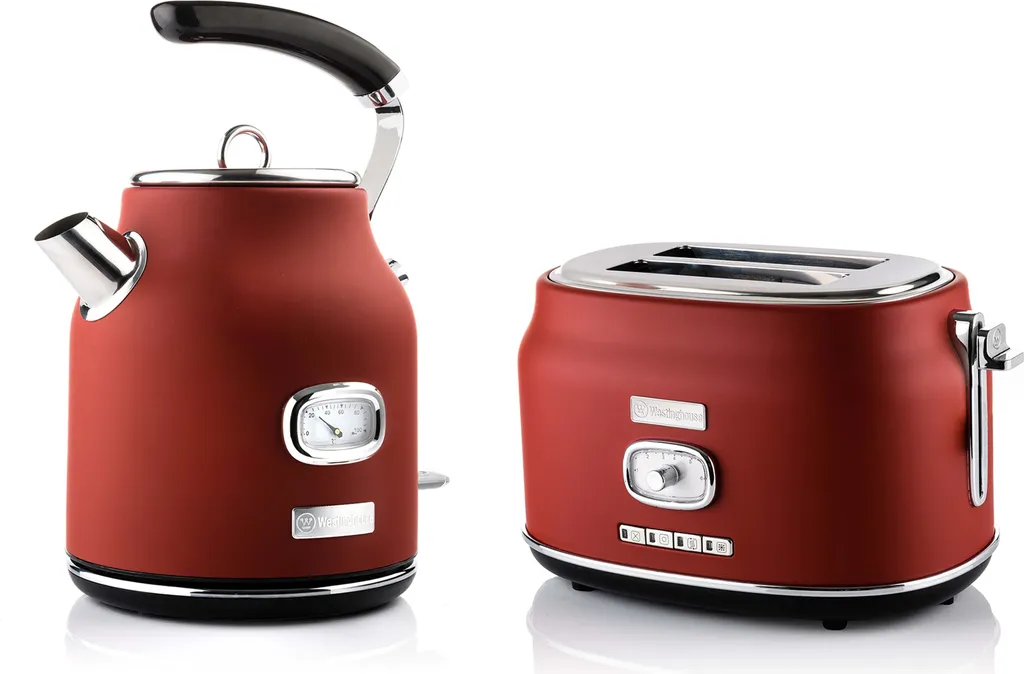 Westinghouse Retro Kettle + Toaster 2 Slots - Red