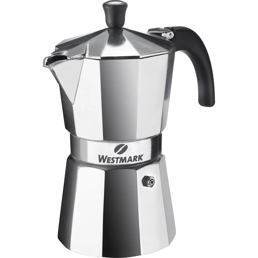 Westmark Espresso Maker, For 6 Espresso Cups, Aluminum, Brasilia, Silver/Black, 24622260