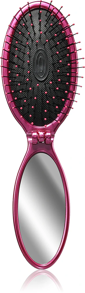 Wet Brush Pop and Go Detangler Pink Hair Comb with Mirror