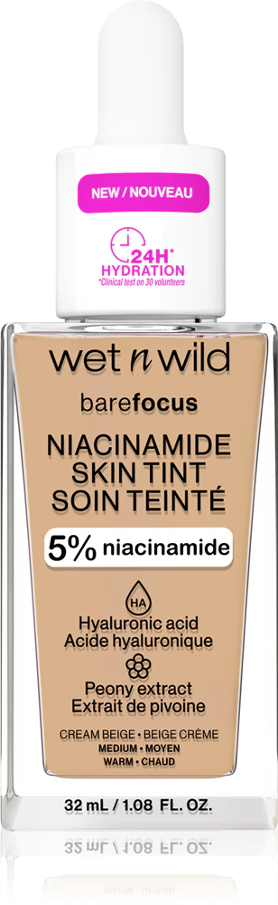 Wet n Wild Bare Focus Niacinamide Skin Tint light moisturizing make-up Farbton Cream Beige 32 ml