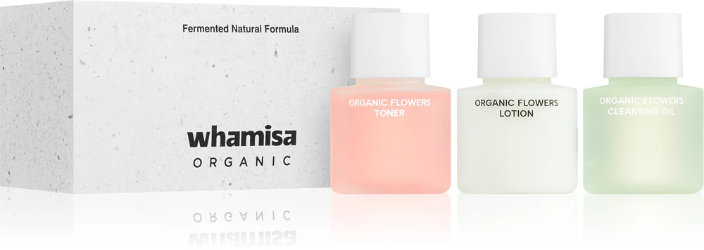 WHAMISA Organic Flowers Renewal Miniature Kit Gift Set for Perfect Skin