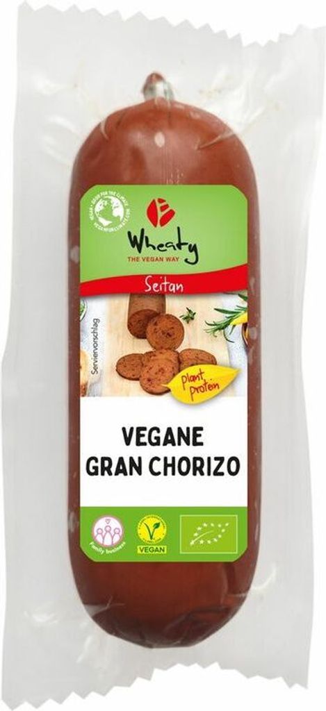 gustiamo Wheaty Vegan Gran Chorizo ​​-- 200g x 5 - Pack of 5 PU
