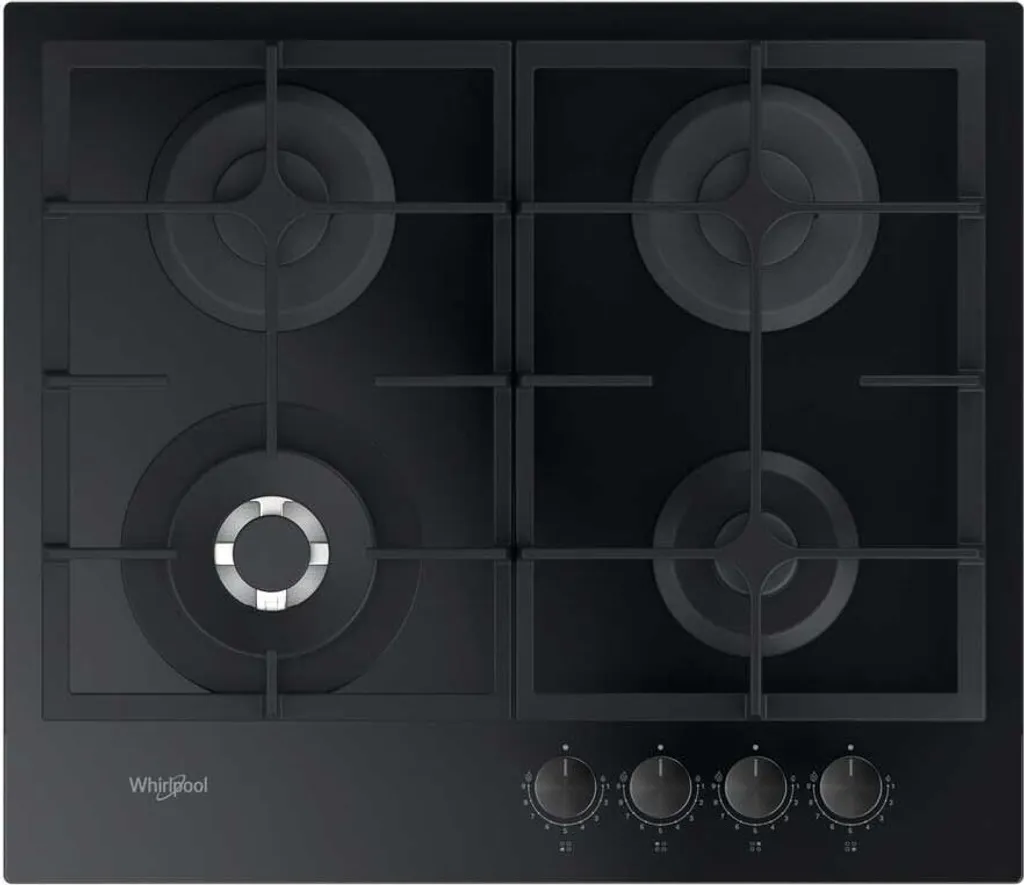 Whirlpool AKTL 629/NB1, White, Integrated, 59 cm, Gas hob, Glass, 4 zone(s)