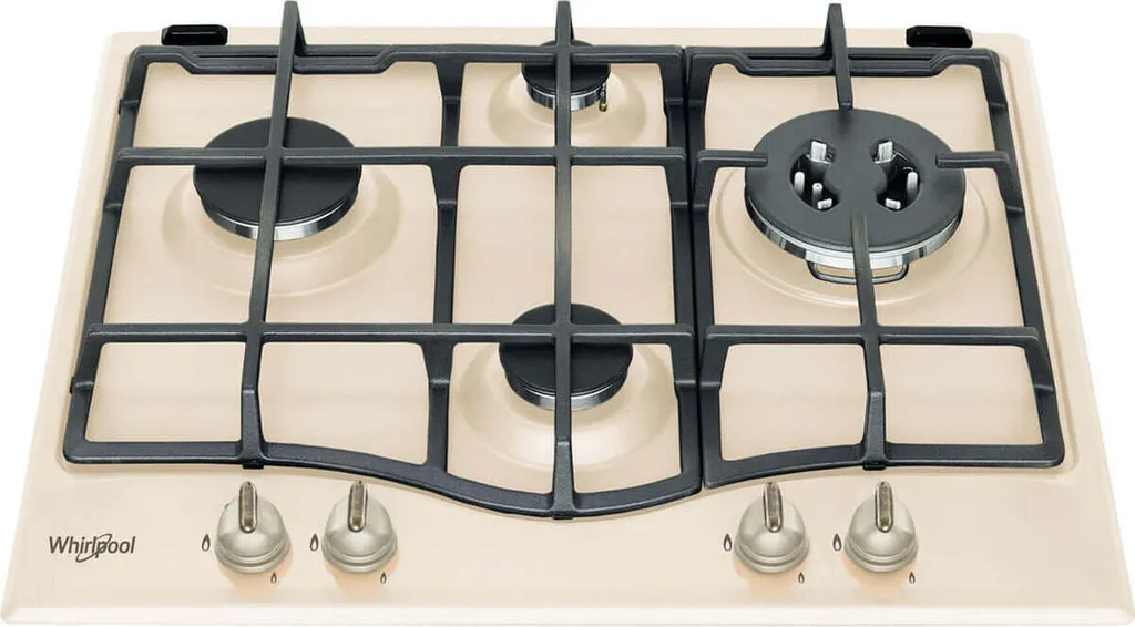 Whirlpool GMT 6422 OW, White, Integrated, 60 cm, Gas hob, Cast iron, 4 zone(s)